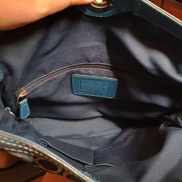 Coach Chelsea Denim Turnlock Optic C Shoulder Bag - Picture 5 of 5